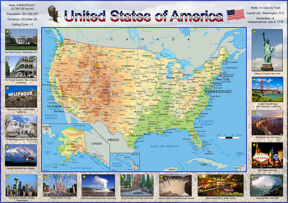 Illustrated Map of the USA