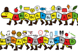 This placemat set is great for children to use at the table or desk to study from. It's a perfect way of making eating at the table interesting and educational. Alphabet Centipede