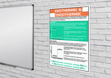 GCSE Science poster to support the study and revision of exothermic & endothermic reactions. Exothermic reactions transfer energy to the surroundings. Endothermic reactions take in energy from the surroundings.