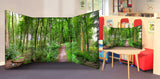 A classroom or nursery scene setter of a vibrant beautiful green forest and path, complete with hidden forest animals and plants for children to find! Great for immersive and imaginative role play.  The freestanding scene setter can be used inside & outside. Made from lightweight correx which is easy to clean and waterproof. The scene setter folds away easily for storage and folds out simply and quickly for set up.