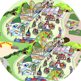 This Fairground mat is ideal for use with a Tuff Tray. It features roller coasters, a boating lake and crazy golf. All the fun of the fair and perfect for individual or small group play.  Printed onto a high quality, durable vinyl material.  86cm x 86cm (approx )  Designed to fit in the Tuff Tray or the Tuff Spot.