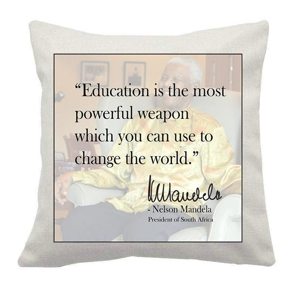 Nelson Mandela Quotation Cushion Cover