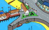 Exerpt from The Charlotte's Cove mat is ideal for use with a Tuff Tray. Explore the castle, the pier, the funfair and the lighthouse. Drive toys cars around to see the sites and take toy people to the beach.  Printed onto a high quality, durable vinyl material.  86cm x 86cm (approx )  Designed to fit in the Mini Tuff Tray or the Tuff Spot.