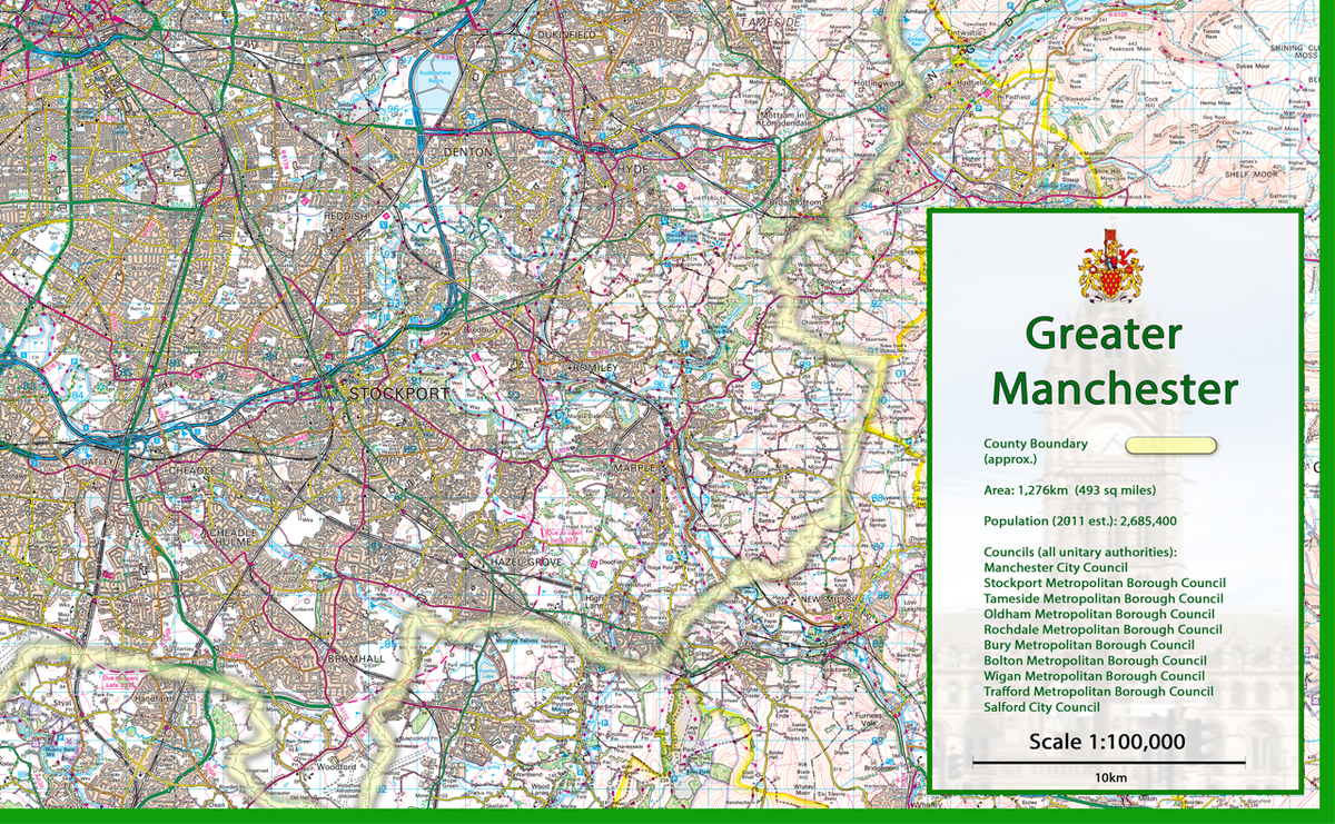 Gm Map With Postcode Greater Manchester Map – Tiger Moon