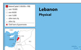 Lebanon Physical Map