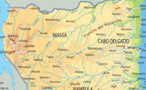 Mozambique Physical Map