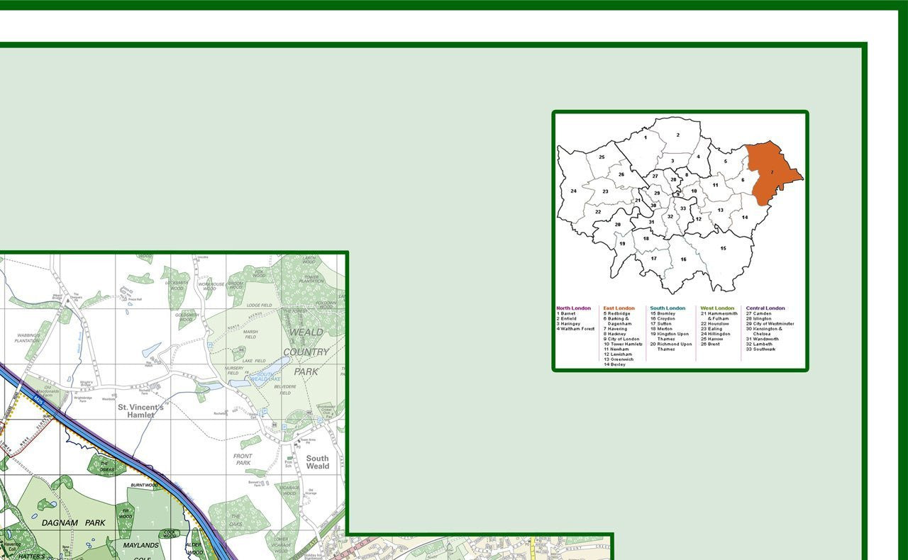 Havering London Borough Map – Tiger Moon