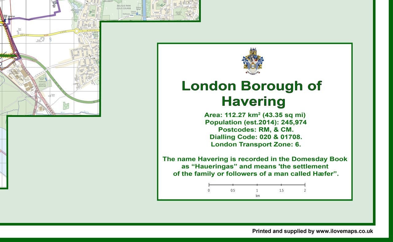 Havering London Borough Map – Tiger Moon