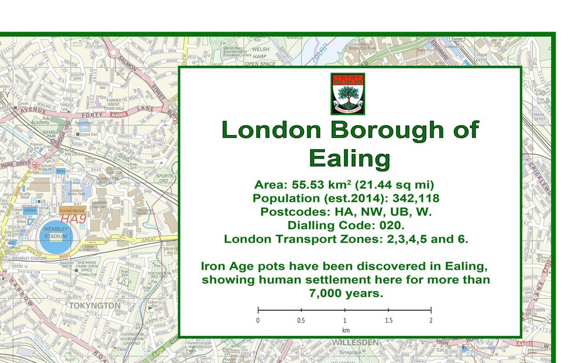 Ealing London Borough Map – Tiger Moon