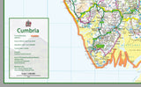 Cumbria, a ceremonial and non-metropolitan county in North West England, UK. It is the third biggest county in the UK. This map covers the city of Carlisle and towns Maryport Workington Whitehaven Penrith Kendal Ulverston Barrow-in-Furness