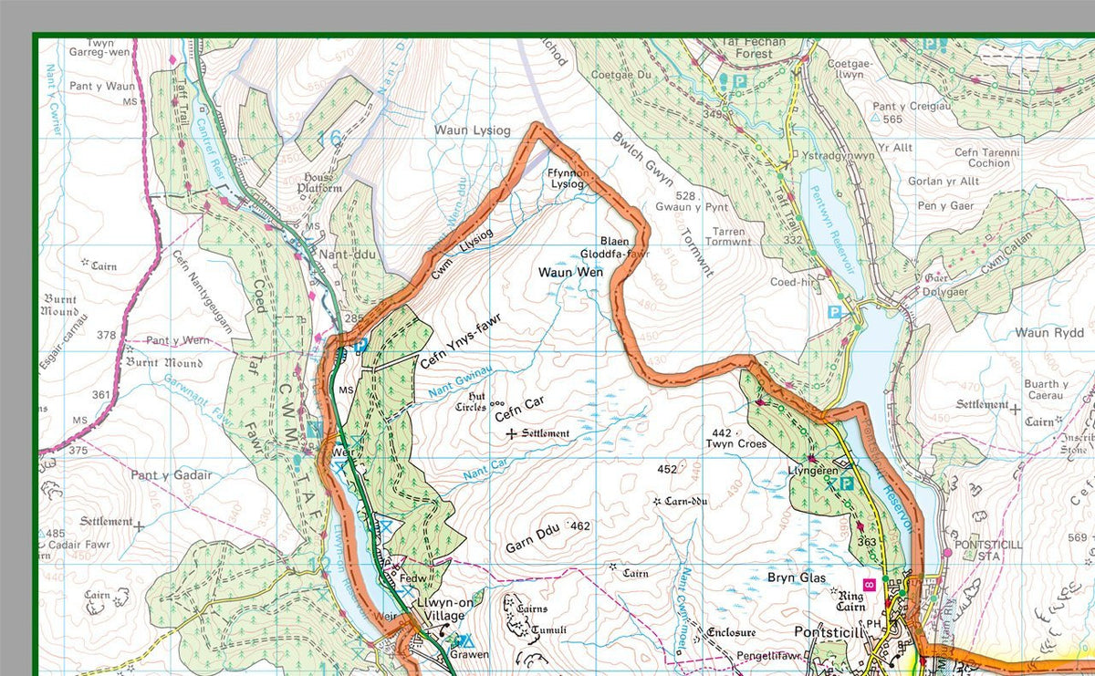 Merthyr Tydfil County Map – Tiger Moon