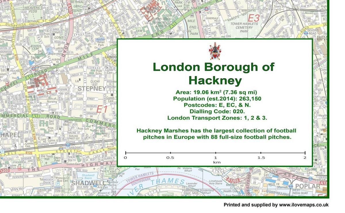 Hackney London Borough Map – Tiger Moon