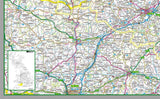 map of Somerset, a county in England, UK.  This map covers the towns:      Bath     Weston-super-Mare     Taunton     Yeovil     Bridgwater     Frome     Portishead     Burnham-on-Sea/Highbridge     Clevedon     Nailsea