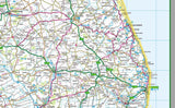 1:100,000 detailed map of Lincolnshire, a county in the Midlands of England, UK. This map covers the City of Lincoln and towns: Grimsby Scunthorpe Grantham Boston Cleethorpes Spalding Skegness Gainsborough Stamford and the Boroughs of: Boston Borough East Lindsey City of Lincoln North Kesteven South Kesteven South Holland West Lindsey