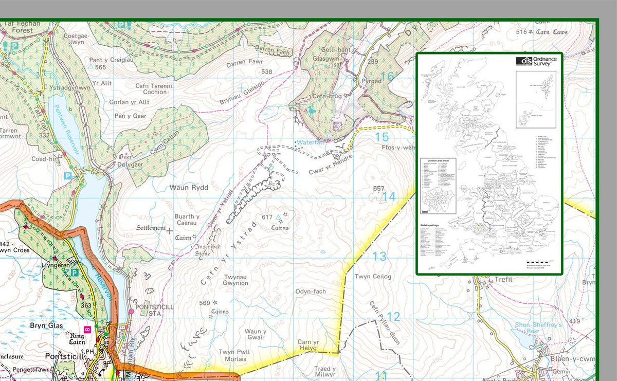 Merthyr Tydfil County Map – Tiger Moon