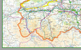 Northumberland, a unitary authority and historic county in the North of England, UK. This map covers the towns of Alnwick and Morpeth