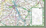 1:100,000 detailed map of Warwickshire, a county in the West Midlands of England, UK. This map covers the towns: Nuneaton Stratford Upon Avon Rugby Leamington Spa Bedworth Kenilworth 