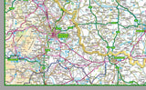 map of Cheshire, a county in England, UK. This map covers the City of Chester and towns: Sandbach Widnes Warrington