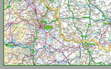 map of Cheshire, a county in England, UK. This map covers the City of Chester and towns: Sandbach Widnes Warrington
