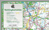 Nottinghamshire, a county in the Midlands of England, UK.  This map covers the City of Nottingham and towns:   Newark  Retford  Mansfield  Beeston  Southwell  Worksop  and the Boroughs of:   Ashfield Bassetlaw Broxtowe Gedling Rushcliffe Mansfield Newark & Sherwood