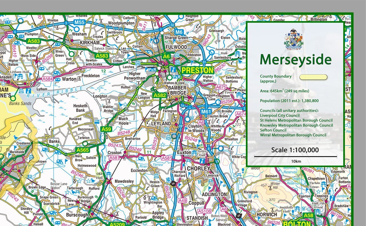 Meruserside Map Merseyside County Map – Tiger Moon