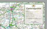 1:100,000 detailed map of Cambridgeshire, a county in the East of England, UK. This map covers the City of Cambridge and towns Burwell Cambridge Chatteris Cottenham Ely Godmanchester Huntingdon Littleport March Peterborough Ramsey Sawston Sawtry Soham St Ives St Neots Wisbech Whittlesey Yaxley