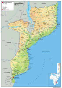 Mozambique Physical Map