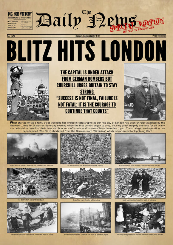 The Blitz World War Two (WW2) - Photographic Poster - A1 Size (59.4 x 84.1cm)