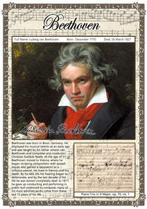 Beethoven Music Composer Poster A2