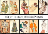 Egon Schiele - Set of 10 Art Prints - A3 - Paper Laminated