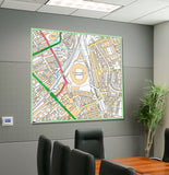 Postcode Centred - Local Area Study Map - 21st Century Current Mapping- 100 x 100cm Mounted Board