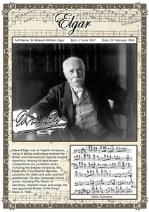 Elgar Music Composer Poster A2