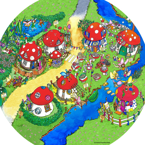 The Erinsdale Fairy Village mini tuff try insert mat is a vibrant, colourful and busy fairy village of toadstools, perfect for individual or small group play.  Printed onto a high quality, durable vinyl material.  86cm x 86cm (approx )  Designed to fit in the mini Tuff Tray or the Tuff Spot.