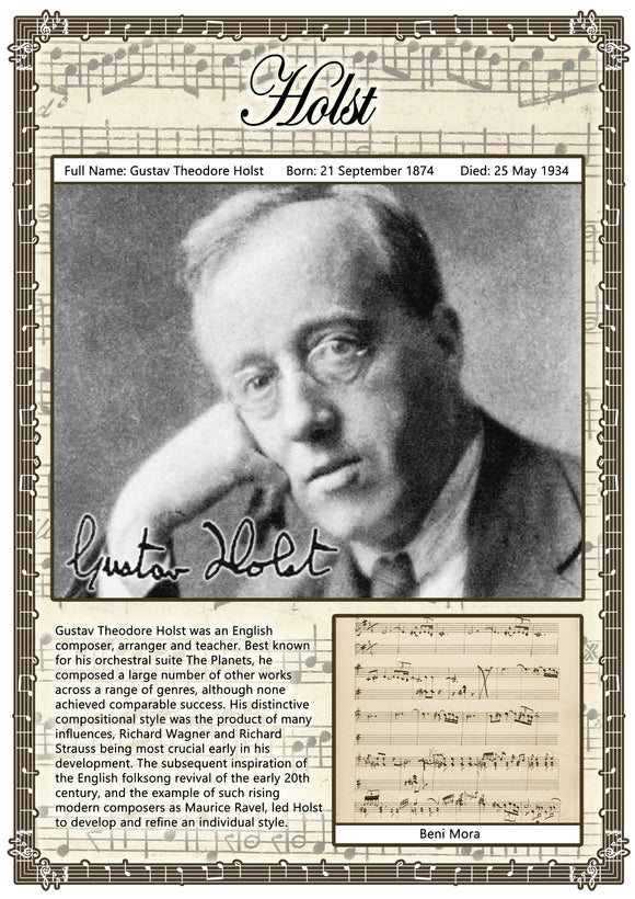 Holst Music Composer Poster A2