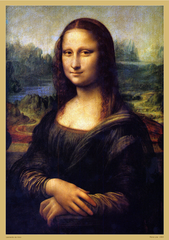 Mona Lisa by Leonardo Da Vinci Replica Print Wall Art - A2 - Paper Laminated