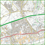 This is a 2km x 2km OS placemat showing street names, buildings, road names and more. You might choose to centre it on the postcode of your home, school, birthplace or other special location.