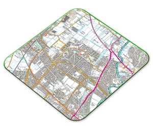 This is a 4km x 4km OS placemat showing street names, buildings, road names and more. You might choose to centre it on the postcode of your home, school, birthplace or other special location.