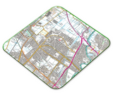 This is a 4km x 4km OS placemat showing street names, buildings, road names and more. You might choose to centre it on the postcode of your home, school, birthplace or other special location.