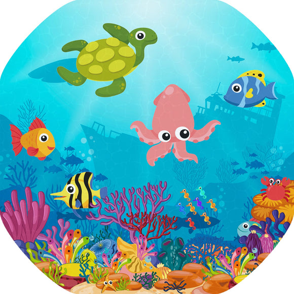 The Ocean Floor mat is ideal for use with a Tuff Tray. Spot and name the sealife and add your own water and aquatic toys for more fun! Swim among the reefs and a shipwreck with fish, turtles, octopuses, crabs, seahorses and starfish. Ideal for imaginative and messy play for individuals and small groups. Designed to fit in the Tuff Tray or the Tuff Spot.