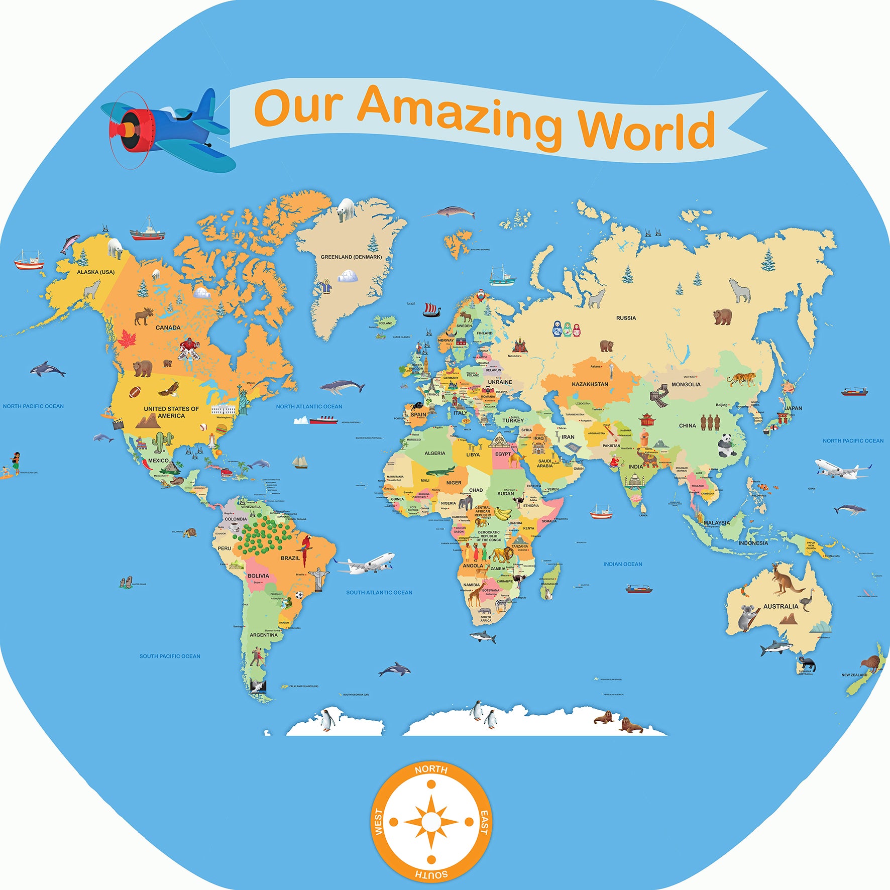 Our Amazing World' Map Tuff Tray Insert Mat - World Map, Geography