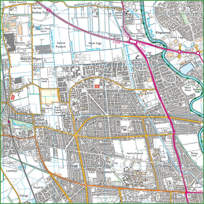 4000 Postcode Map Ordnance Survey Map Postcode Centered Placemat - Square 4km – Tiger Moon