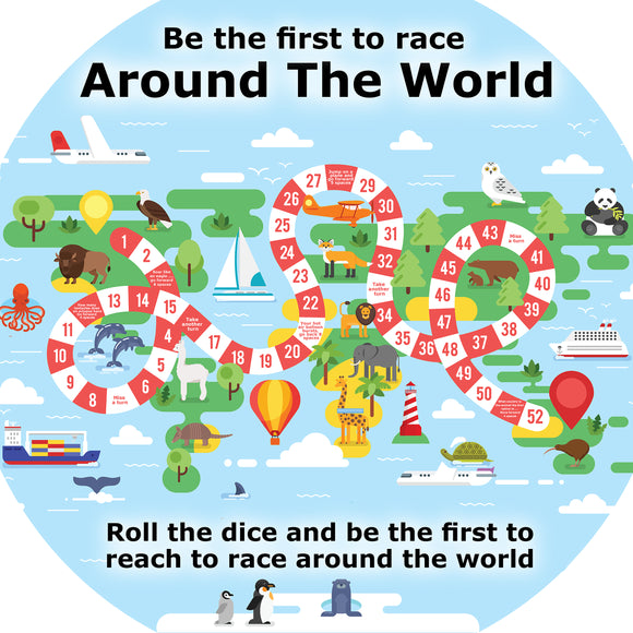 'Race around the world' Game - Tuff Tray Insert