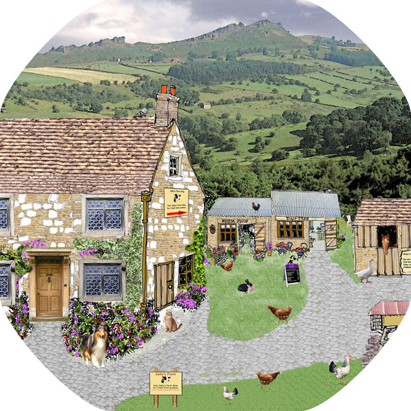 The Sally's Farm tuff tray mat features farm animals, a farm shop, tearoom and stables all in a hilly rural setting. Perfect for individual or small group imaginative play. Designed to fit in the Tuff Tray or the Tuff Spot.