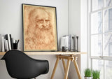 Portrait of a Man in Red Chalk - Leonardo Da Vinci Self Potrait - A2 Replica Print - Paper Laminated