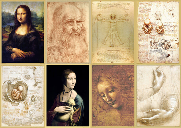 Leonardo Da Vinci Set of 8 Posters - A3