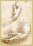 Study of Hands by Leonardo Da Vinci - A2 Replica Print - Paper Laminated