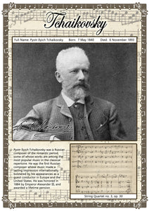 Tchaikovsky Music Composer Poster A2