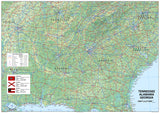 Tenessee, Alabama, Georgia USA Map