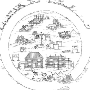 These colour-in paper inserts are ideal for use with a Tuff Tray. Make colouring in a group activity with this large pre-printed building site picture and play together creatively using the blank paper insert.  Contains:      1 Building Site colour in paper Tuff Tray insert     1 blank paper inserts for your own design