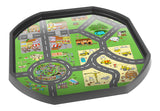 It's all go on the Tiger Town tuff tray mat! Take a tour from the coast to the fun fair, through the busy high street to the farm, and watch the diggers build houses in the new part of town. Perfect for individual or small group imaginative play.  